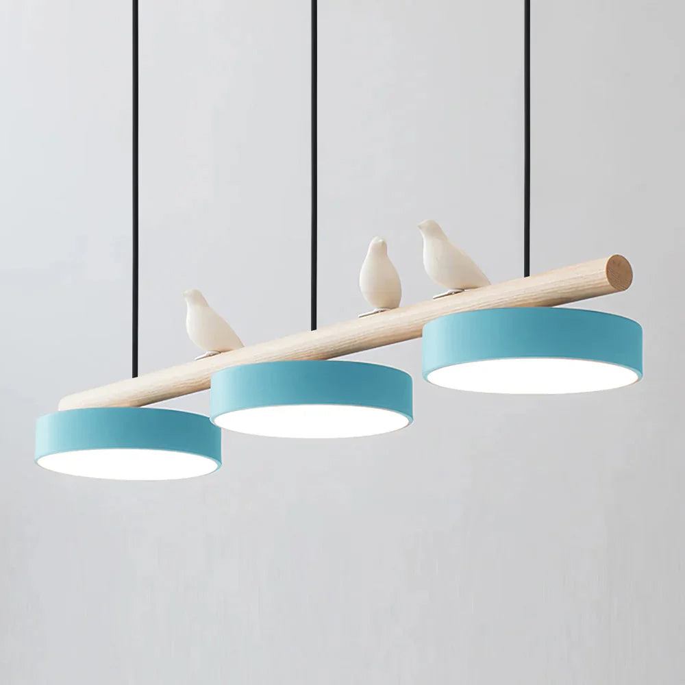 Oiseau Suspension Métal-Bois | LED Intégrée, Ampoule Incluse | Série Atelier