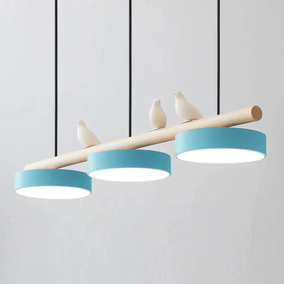 Oiseau Suspension Métal-Bois | LED Intégrée, Ampoule Incluse | Série Atelier