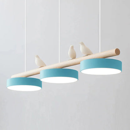 Oiseau Suspension Métal-Bois | LED Intégrée, Ampoule Incluse | Série Atelier