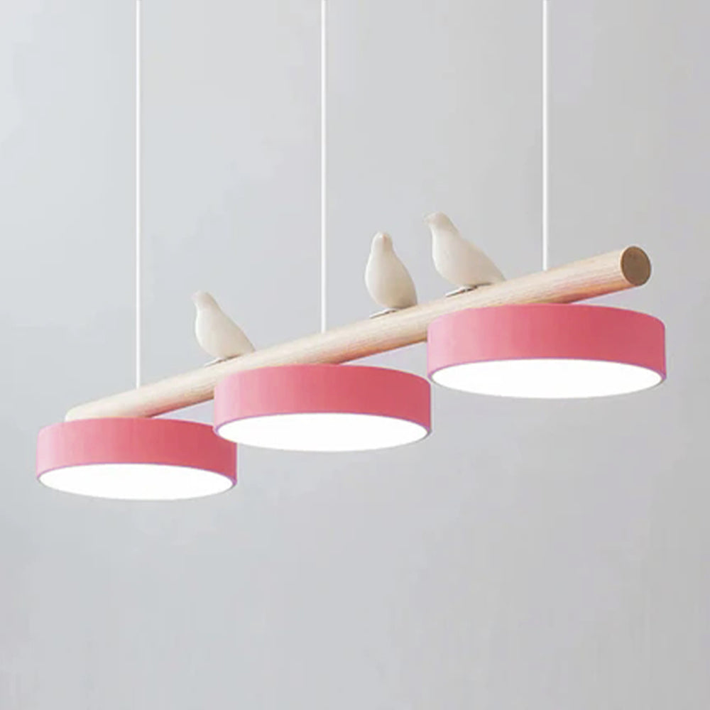 Oiseau Suspension Métal-Bois | LED Intégrée, Ampoule Incluse | Série Atelier