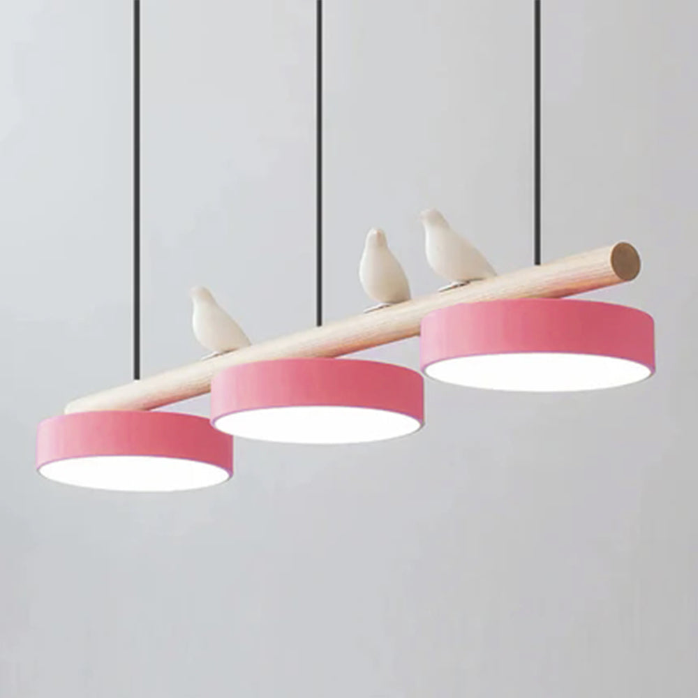 Oiseau Suspension Métal-Bois | LED Intégrée, Ampoule Incluse | Série Atelier