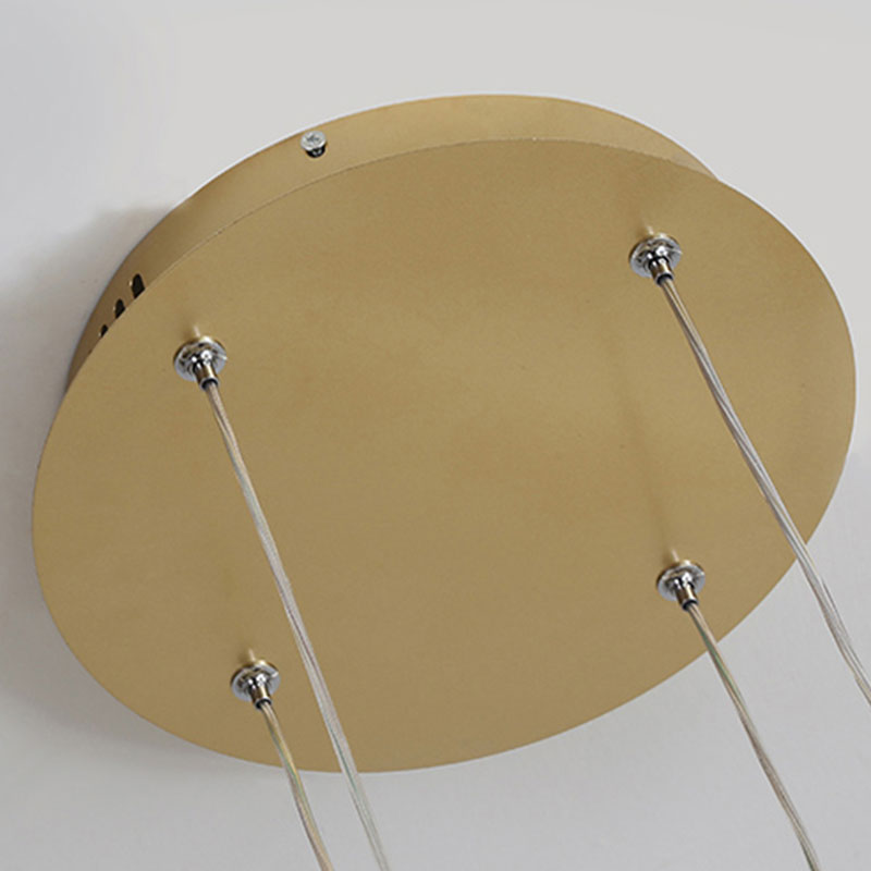 Suspension Anneau Moderne Métal Noir Doré | À Gradation | Câble Ajustable