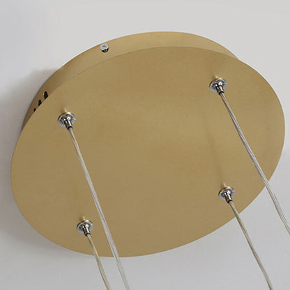 Suspension Anneau Moderne Métal Noir Doré | À Gradation | Câble Ajustable
