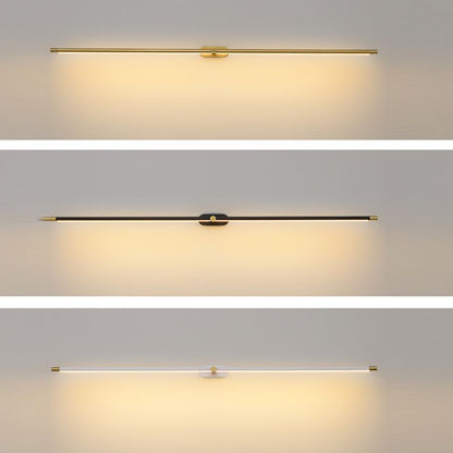 Applique Murale Linéaire Or & Noir Métal | Lumière Chaude LED | Série Lumen