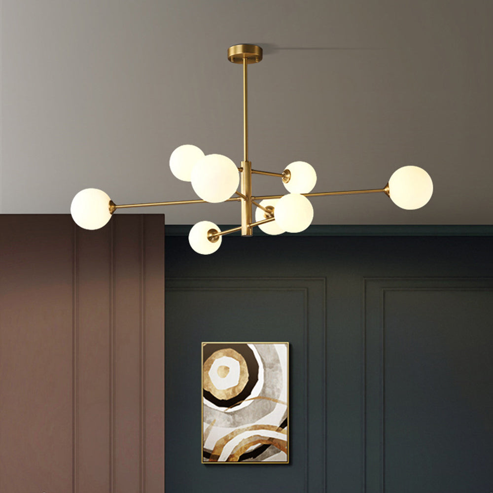 Suspension Luminaire Cuivre/Verre | Câble Réglable LED Incluse | Série Moderne
