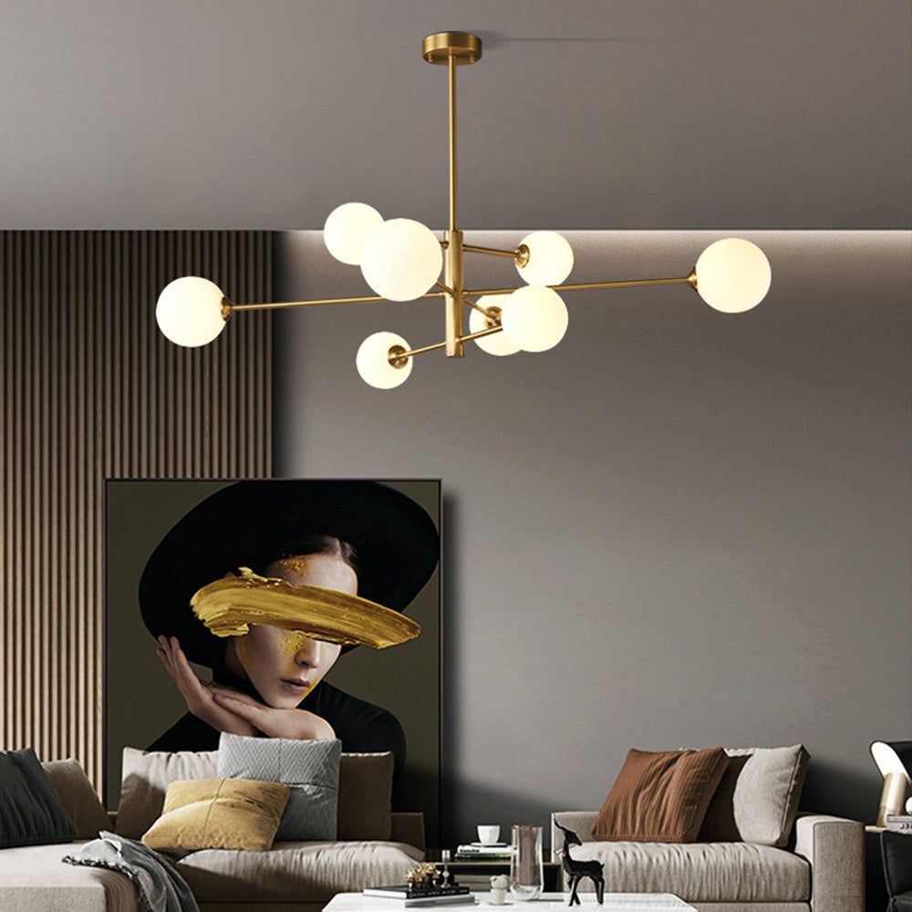 Suspension Luminaire Cuivre/Verre | Câble Réglable LED Incluse | Série Moderne
