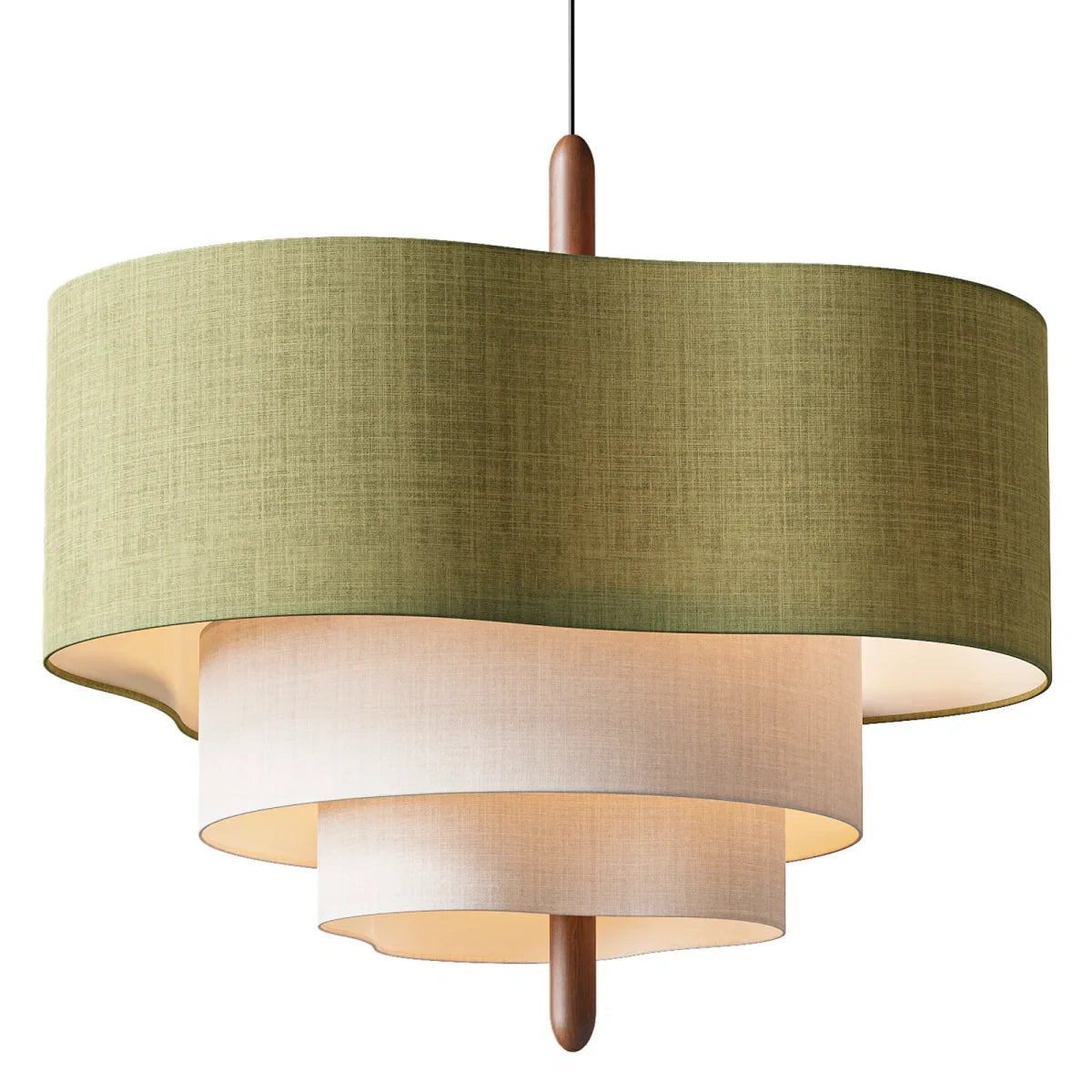Tissu Lustre Moderne | Abat-jour rond en tissu, Inclinaison 30°