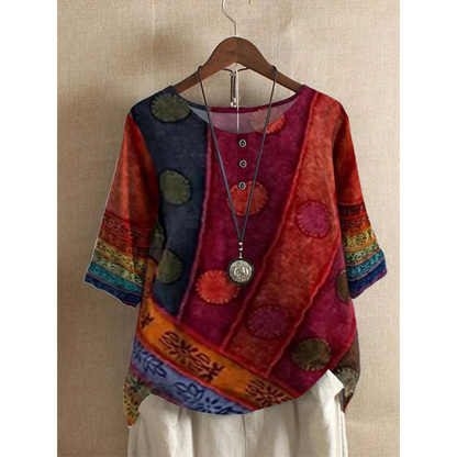 Haut Bohémien Patchwork | Respirant Léger | Série Kora Boho