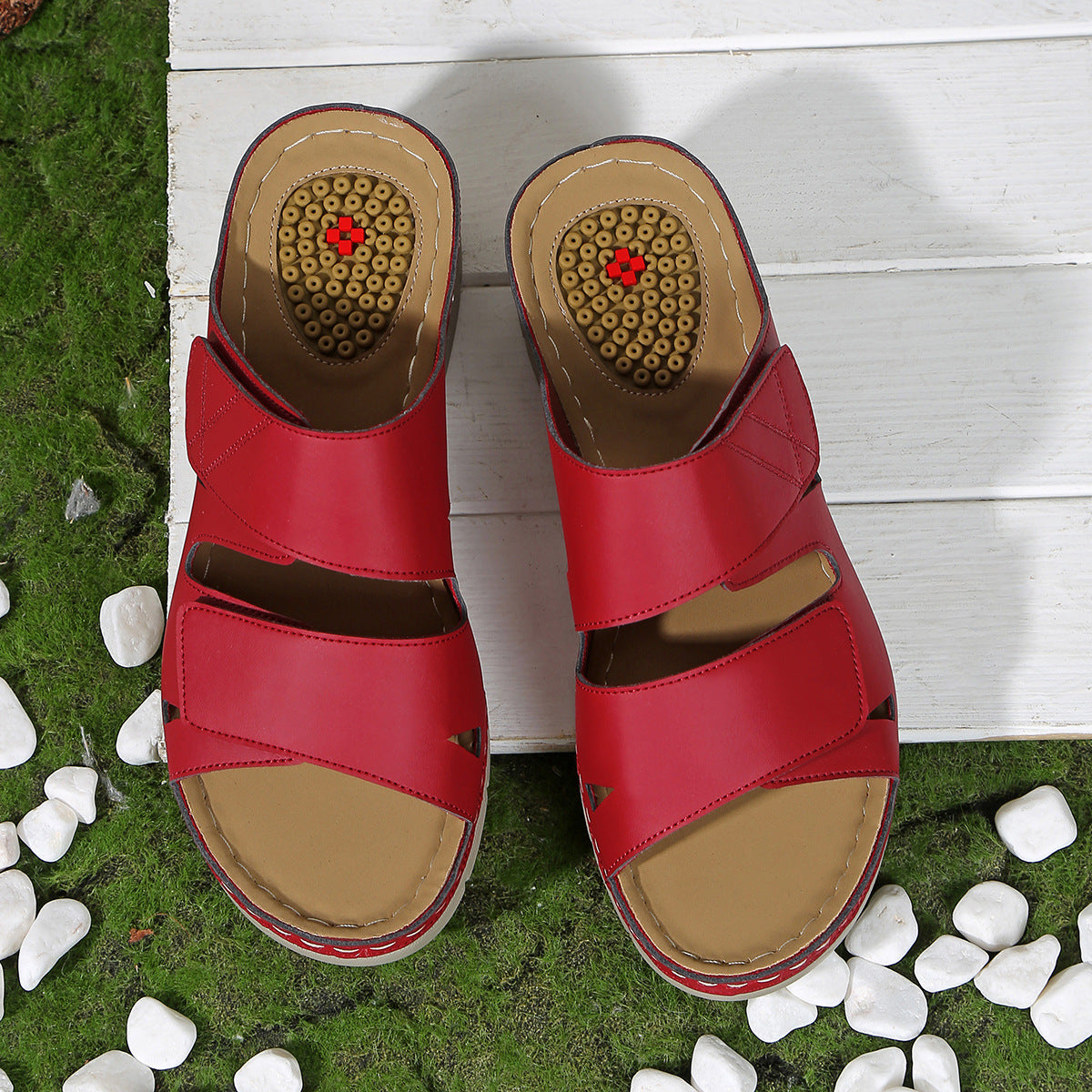Sandales de plage Femme PU Doux | À enfiler, Confortables