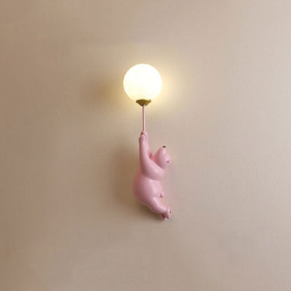 Applique Murale Ours Ballon Résine | LED Intégré 3 Températures | Série Nova