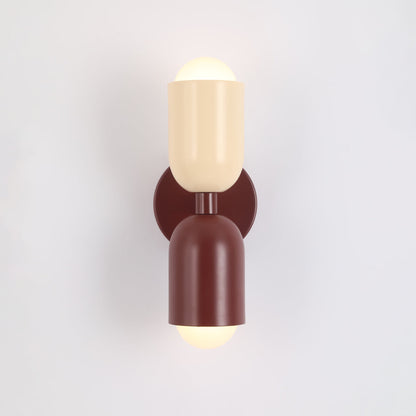Applique Murale Bicolore Métal | Double Tête LED Ampoule Incluse | Ligne Coloris