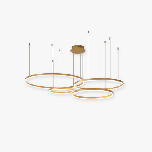 Suspension Anneau Moderne Métal Noir Doré | À Gradation | Câble Ajustable