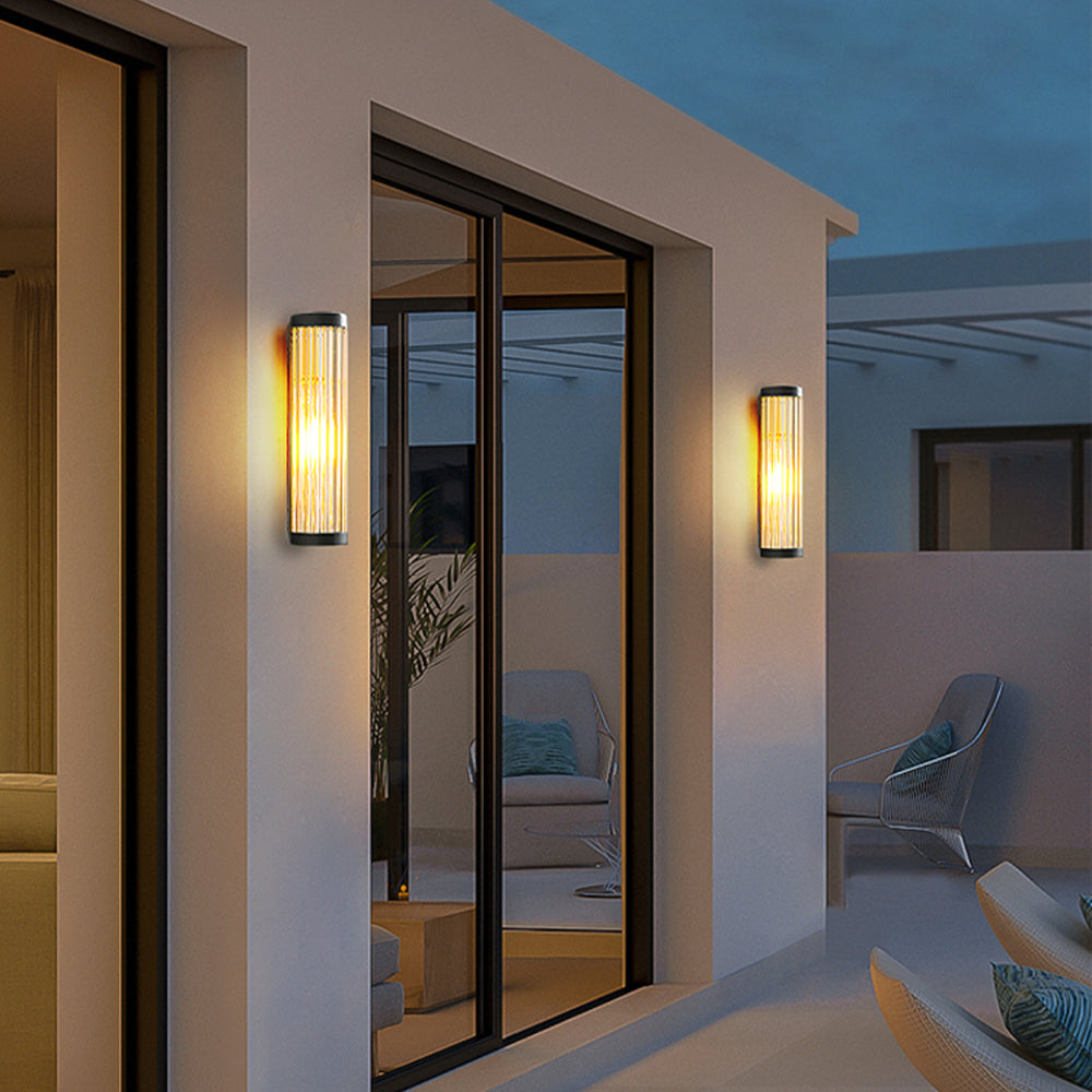 Lampe Murale Extérieure Métal/Verre | IP65 Étanche | LED Ambre | Série Yoru