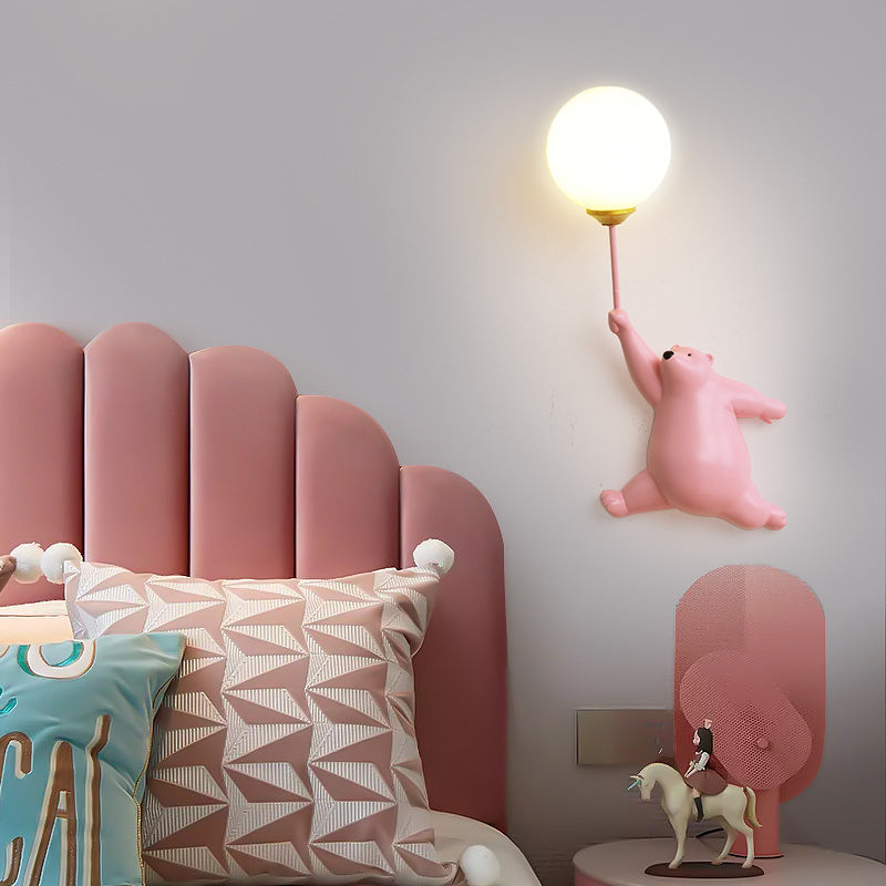 Applique Murale Ours Ballon Résine | LED Intégré 3 Températures | Série Nova