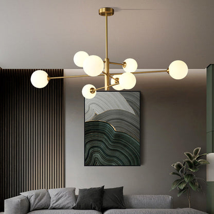 Suspension Luminaire Cuivre/Verre | Câble Réglable LED Incluse | Série Moderne