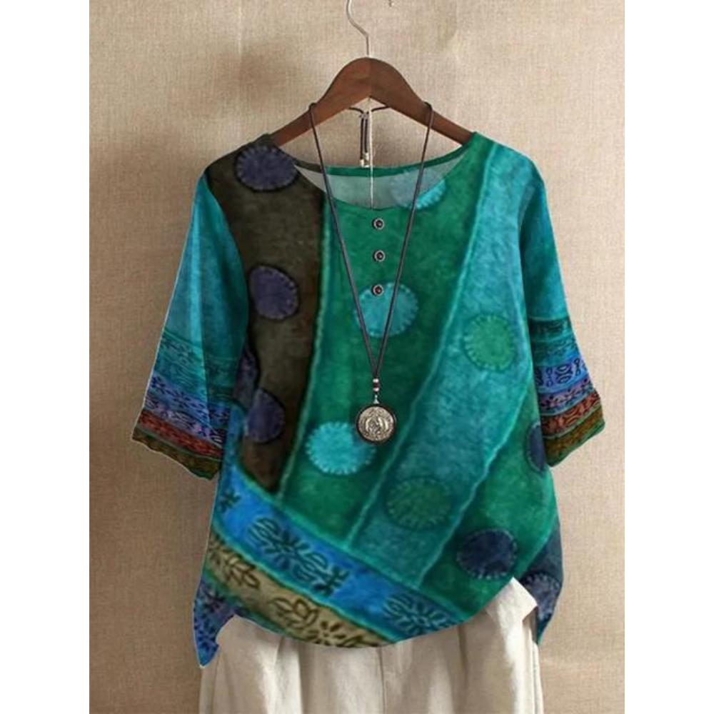 Haut Bohémien Patchwork | Respirant Léger | Série Kora Boho