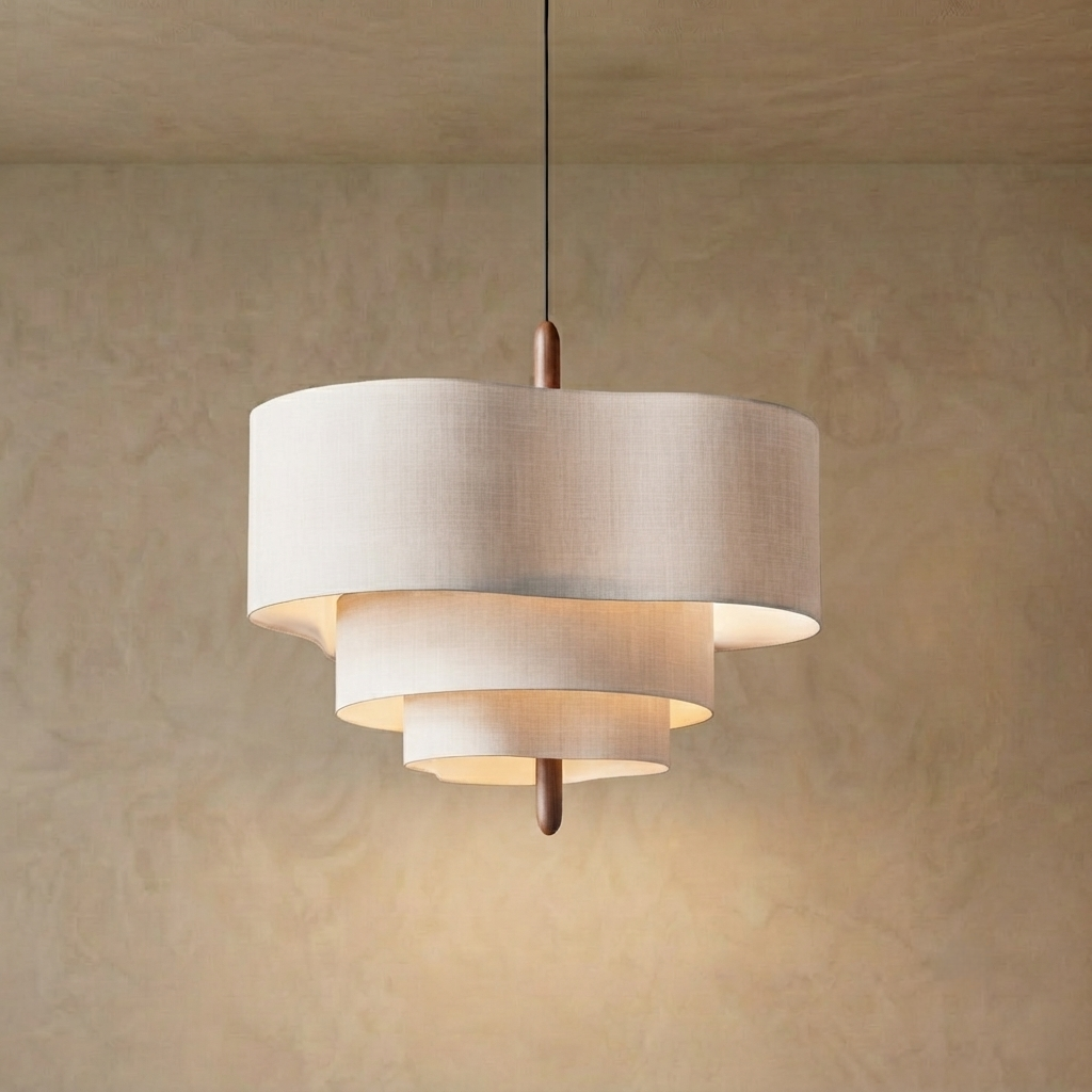 Tissu Lustre Moderne | Abat-jour rond en tissu, Inclinaison 30°