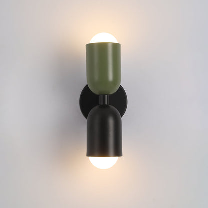 Applique Murale Bicolore Métal | Double Tête LED Ampoule Incluse | Ligne Coloris
