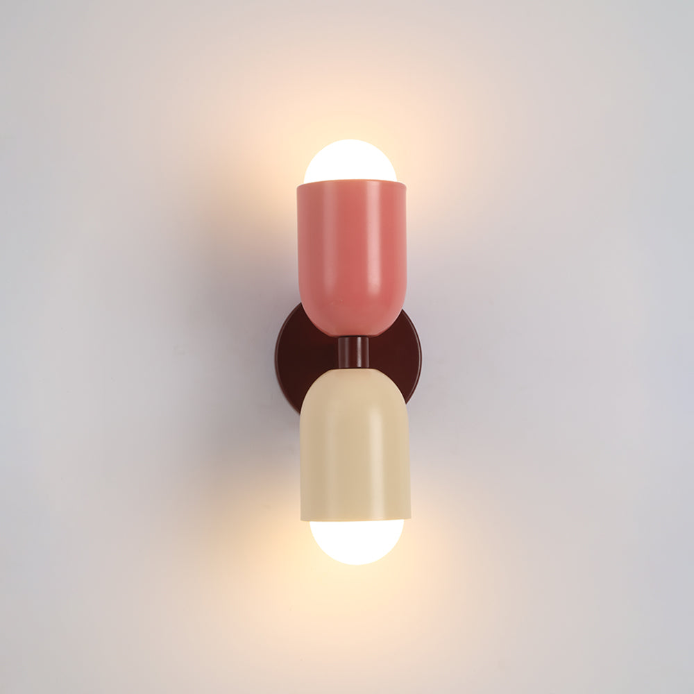 Applique Murale Bicolore Métal | Double Tête LED Ampoule Incluse | Ligne Coloris