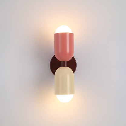 Applique Murale Bicolore Métal | Double Tête LED Ampoule Incluse | Ligne Coloris