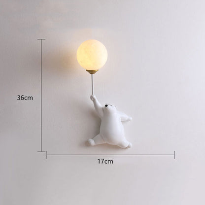 Applique Murale Ours Ballon Résine | LED Intégré 3 Températures | Série Nova