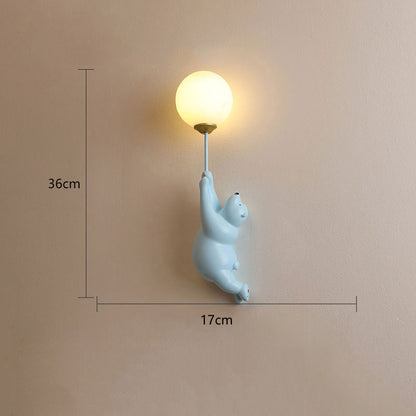 Applique Murale Ours Ballon Résine | LED Intégré 3 Températures | Série Nova