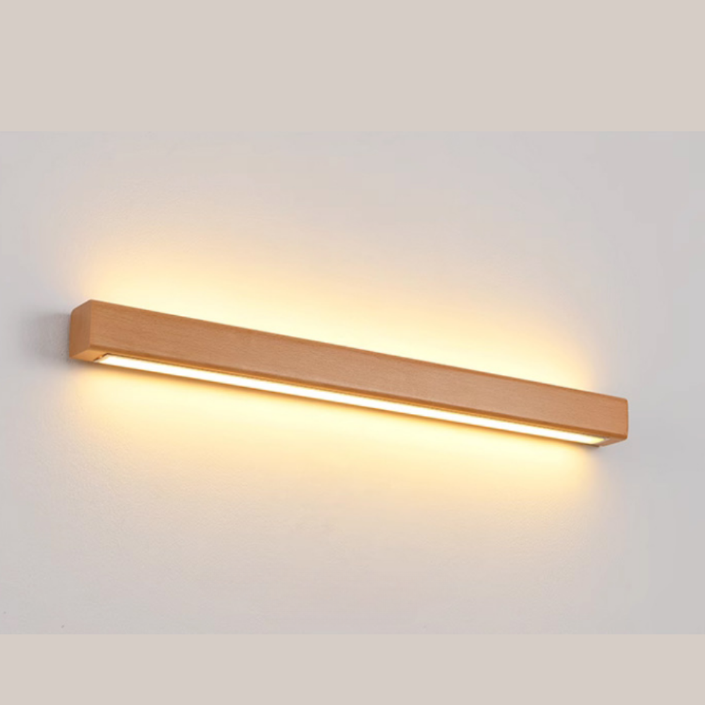 Applique Murale Linéaire Bois | LED Chaude, Montage Simple | Série Nordique