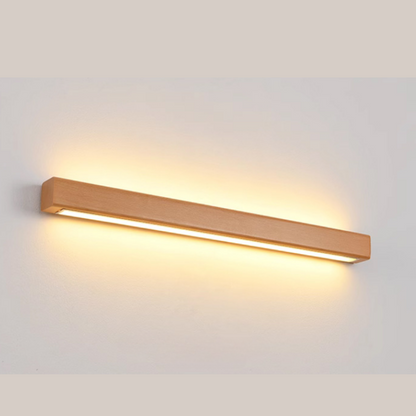 Applique Murale Linéaire Bois | LED Chaude, Montage Simple | Série Nordique
