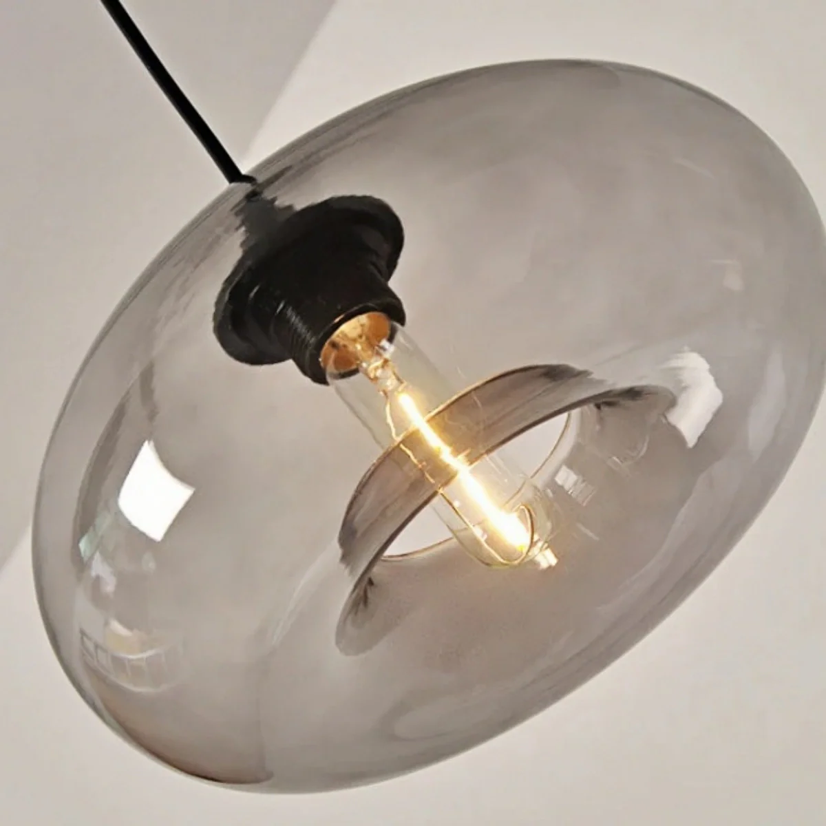 Lustre Verre Lampe Îlot Cuisine Verre & Métal | Hauteur Ajustable LED Compatible