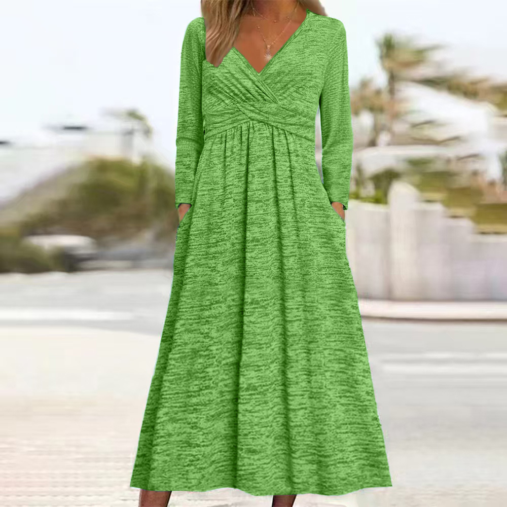 Robe Midi Élégante | Couverture du ventre intégrée, Tissu léger