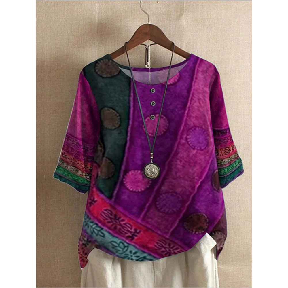 Haut Bohémien Patchwork | Respirant Léger | Série Kora Boho