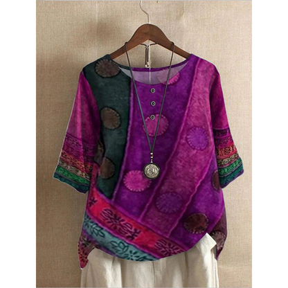 Haut Bohémien Patchwork | Respirant Léger | Série Kora Boho