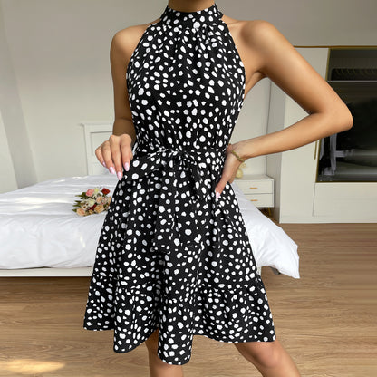 Robe Halter Imprimé Floral | Col Roulé, Confort | Série Éclat