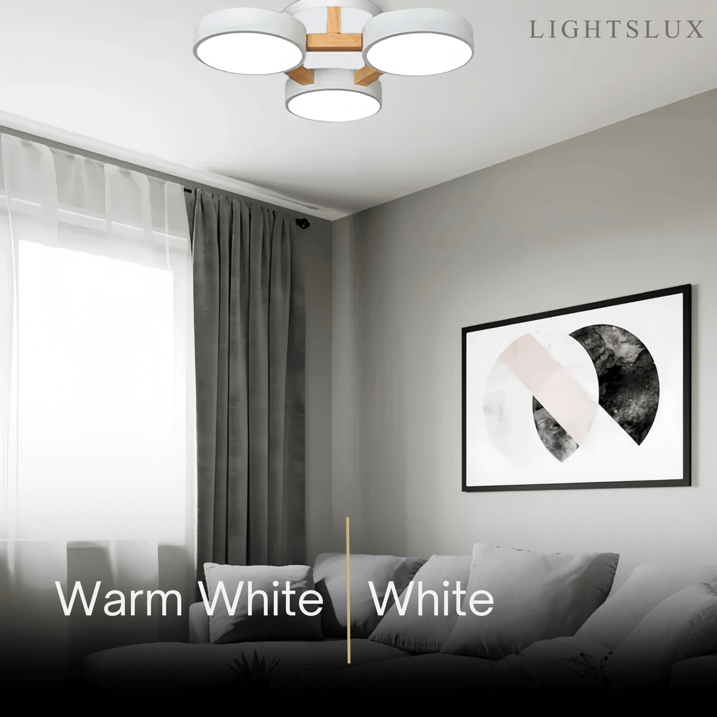 Lampe Plafond Ronde Métal | LED SMD Intégrée & Trois Têtes | Série Éclipse
