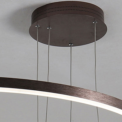 Suspension Anneau Moderne Métal Noir Doré | À Gradation | Câble Ajustable