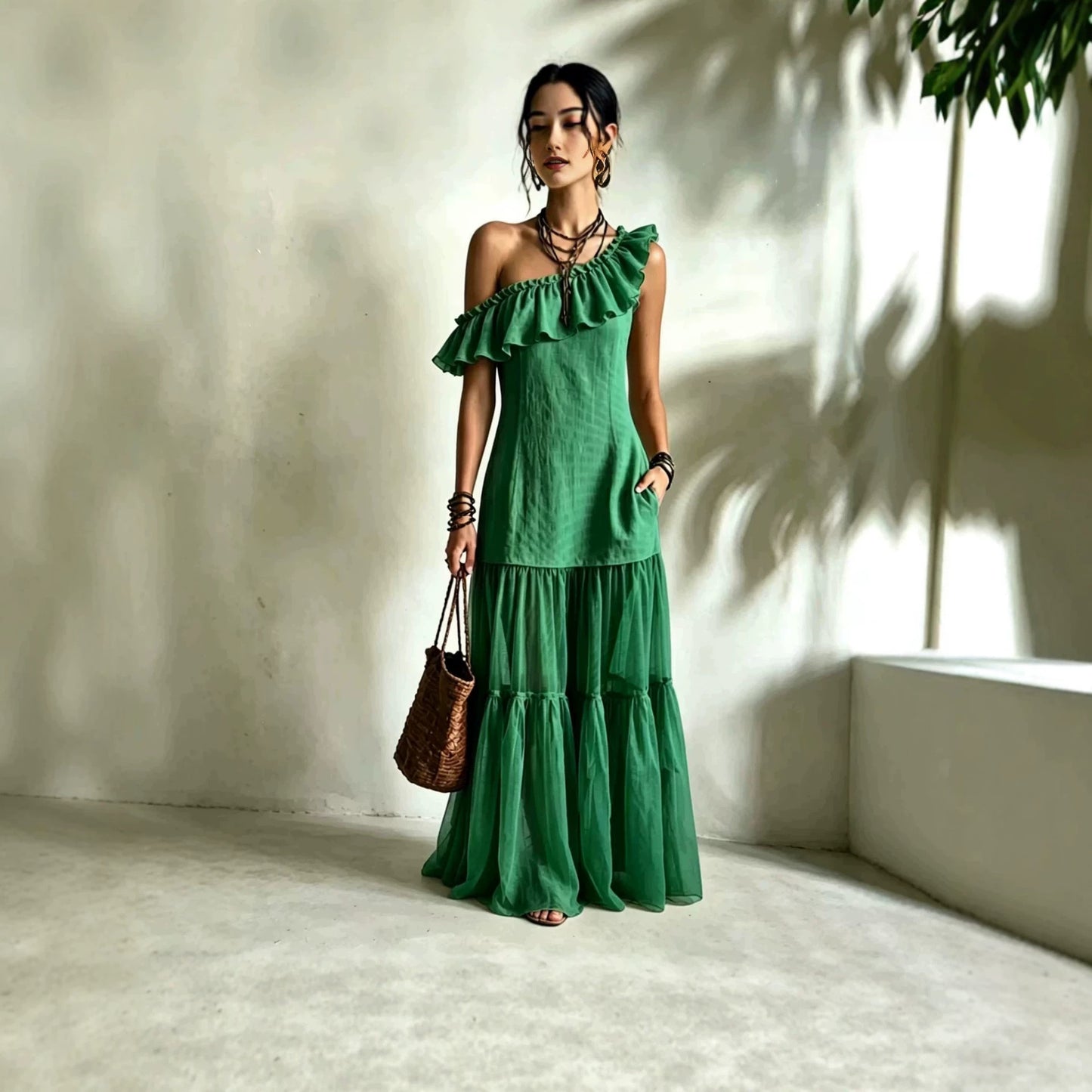 Robe Sans Manches | Volants Délicats Couleurs Variées | Série Éclat