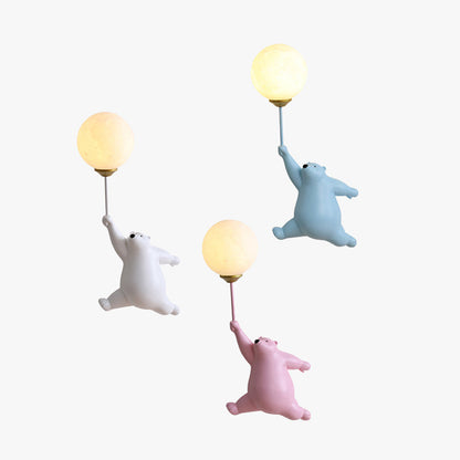 Applique Murale Ours Ballon Résine | LED Intégré 3 Températures | Série Nova