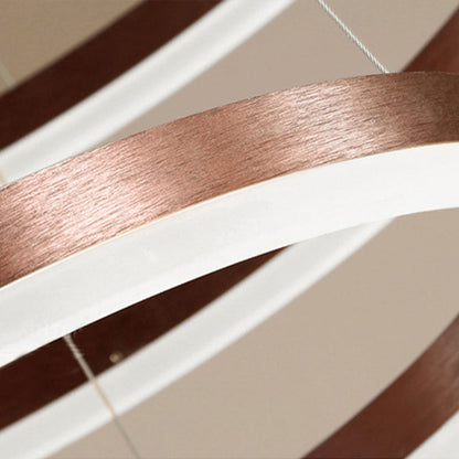Suspension Anneau Moderne Métal Noir Doré | À Gradation | Câble Ajustable