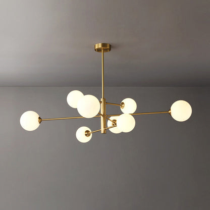 Suspension Luminaire Cuivre/Verre | Câble Réglable LED Incluse | Série Moderne
