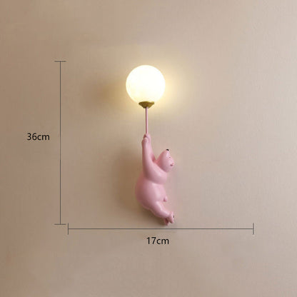 Applique Murale Ours Ballon Résine | LED Intégré 3 Températures | Série Nova