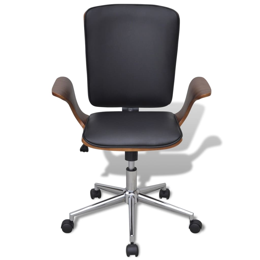 Chaise de Bureau Ergonomique en Bois Courbé avec Similicuir Doux | Design Contemporain pour Confort Optimal 2