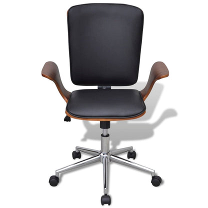Chaise de Bureau Ergonomique en Bois Courbé avec Similicuir Doux | Design Contemporain pour Confort Optimal 2