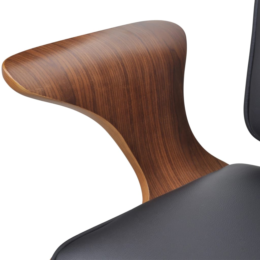 Chaise de Bureau Ergonomique en Bois Courbé avec Similicuir Doux | Design Contemporain pour Confort Optimal 4