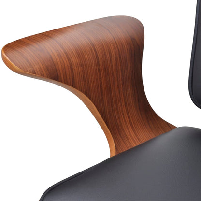 Chaise de Bureau Ergonomique en Bois Courbé avec Similicuir Doux | Design Contemporain pour Confort Optimal 4