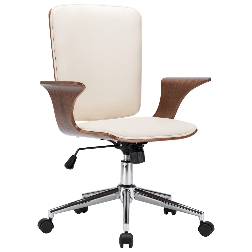 Chaise de Bureau Ergonomique en Bois Courbé avec Similicuir Doux | Design Contemporain pour Confort Optimal 6