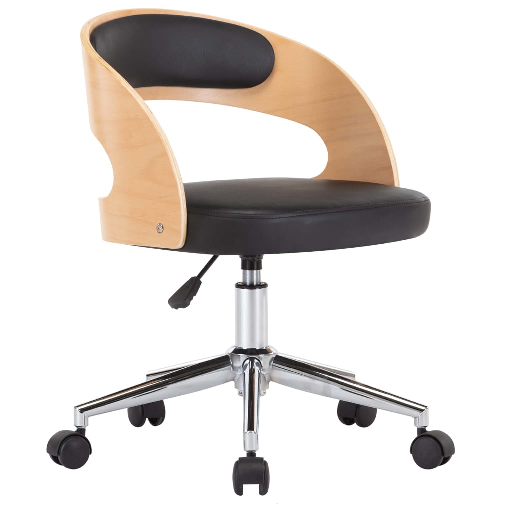 Chaise de Bureau Ergonomique en Similicuir Noir avec Dossier Courbé | Confort Optimal pour Travail et Détente 2