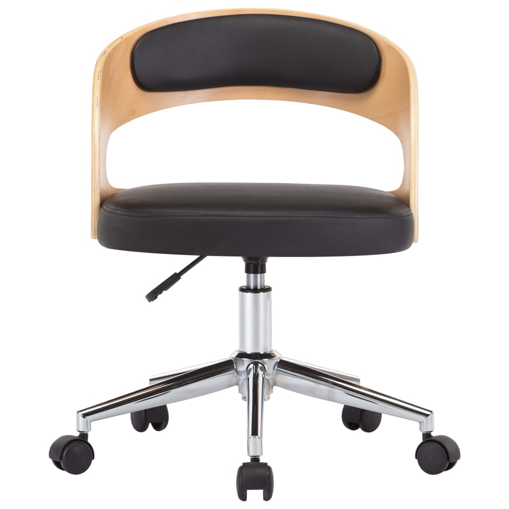 Chaise de Bureau Ergonomique en Similicuir Noir avec Dossier Courbé | Confort Optimal pour Travail et Détente 3