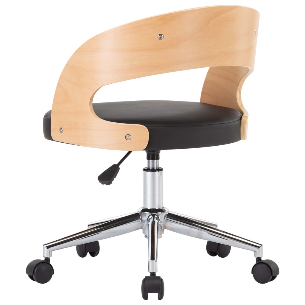 Chaise de Bureau Ergonomique en Similicuir Noir avec Dossier Courbé | Confort Optimal pour Travail et Détente 5
