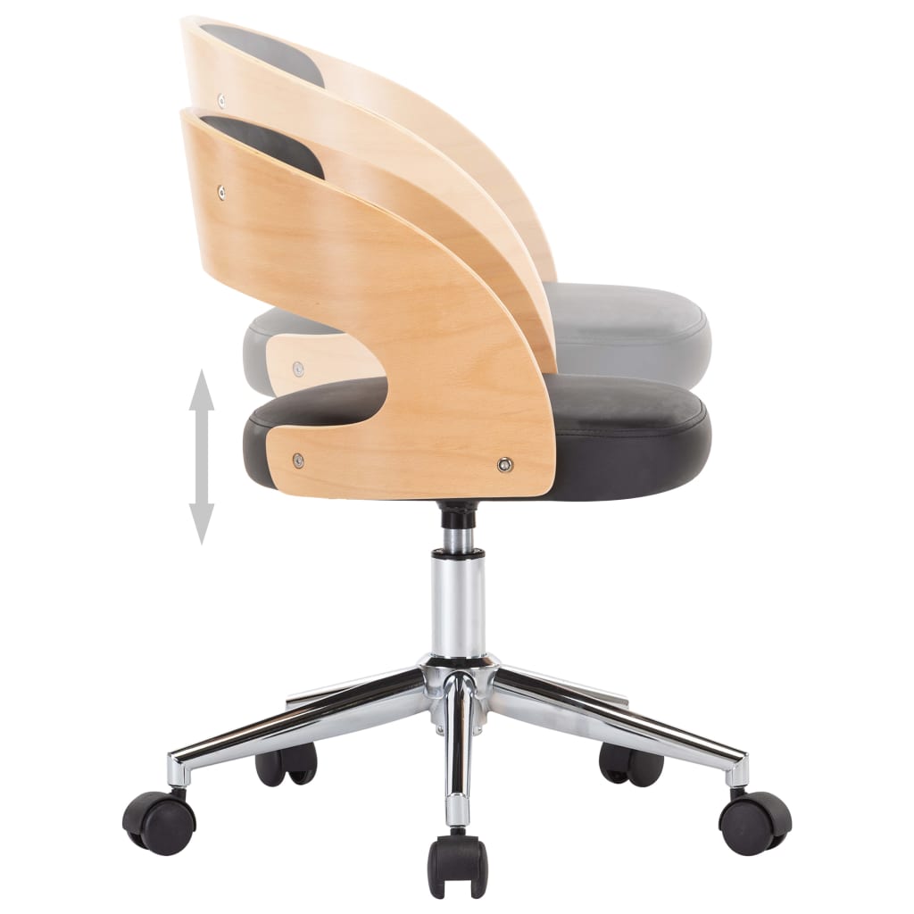 Chaise de Bureau Ergonomique en Similicuir Noir avec Dossier Courbé | Confort Optimal pour Travail et Détente 6