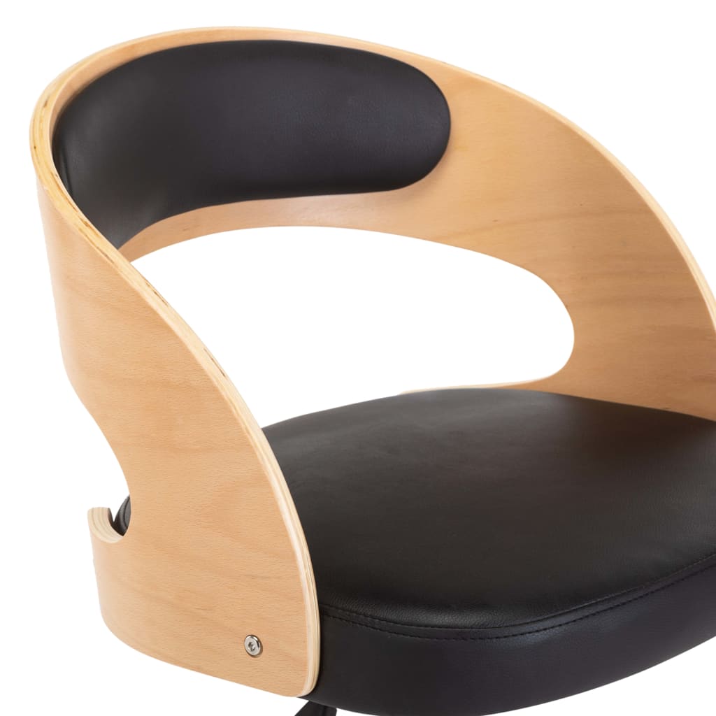 Chaise de Bureau Ergonomique en Similicuir Noir avec Dossier Courbé | Confort Optimal pour Travail et Détente 7